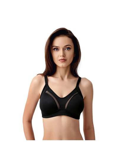 New Bra Newbra Lingerie 6001-kadın Basic C Cup Balensiz Büyük Beden Sutyen Siyah