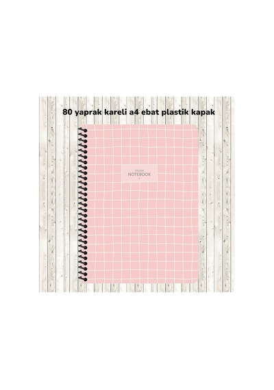 Kareli A4 80 Yaprak Plastik Kapak Telli Defter College Keskin Color Yeşil