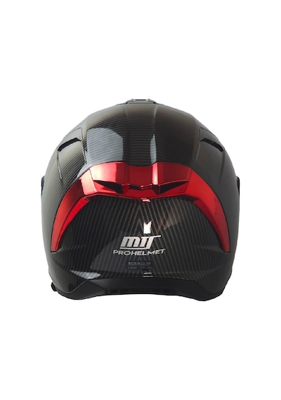 X340 Novax Red Carbon Desen Motosiklet Kaskı Güneş Vizörlü Full Face Kask Çok Renkli