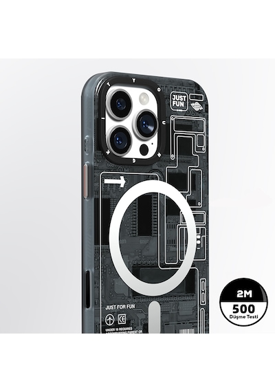 Apple iPhone 16 Pro Max Kılıf Magsafe Uyumlu Kamera Denetim Butonlu Youngkit Technology Serisi Kapak Gri