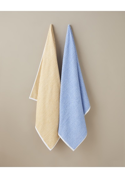 English Home Melange Stripe Pamuk Banyo Havlusu 90x150 Cm Mavi