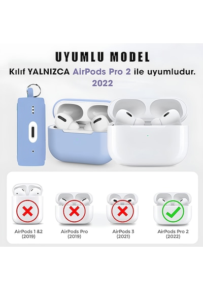 Airpods Pro 2 Uyumlu Premium Lansman Kılıf Kadife İç Astarlı Darbe Emici Silikon Soo-156 Beyaz