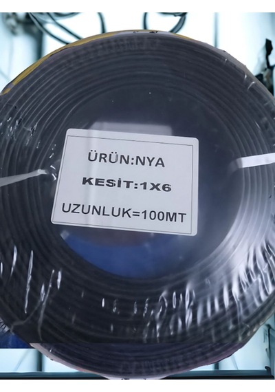 Elektrikhouse Nya Elektrik Kablosu 1x6 100 Metre Siyah