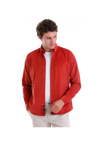 Hatemoğlu Kiremit Comfort Fit Düz 100% Pamuk Düğmeli Yaka Uzun Kollu Casual Kiremit Hatemoğlu Kiremit Comfort Fit Düz 100% Pamuk Düğmeli Yaka Uzun Kollu Casual Kiremit