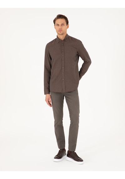 Pierre Cardin Erkek Kahverengi Gömlek Desenli 50292248-vr029 Kahverengi