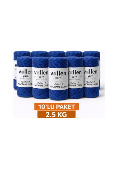 Taranan Makrome İpi 3 Mm Taranabilir Pamuk Makrome İpi 10 Lu Paket 2,5 Kg