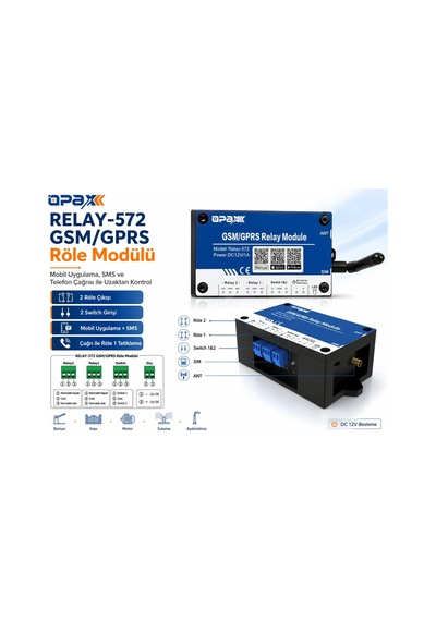 Opax Relay-572 Mobil Uygulamalı Telefonla Kapı Ve Bariyer Açma Modülü