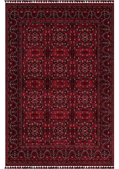 Kırmızı Renkli Afgan Tarzı Altı Kaymaz Şönil Kilim-58