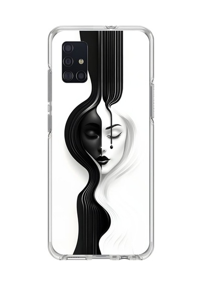 Samsung Galaxy A51 Uyumlu Şeffaf Kılıf Estetik Yüz 3 Tasarımlı