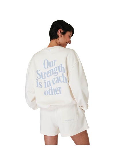 Sweaty Betty Our Strength Is In Each Other Kadın Sweatshirt BEYAZ
