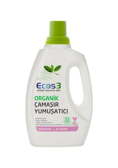 Ecos3 Organik Çamaşir Yumuşatici 750 Ml - 30 Yıkama 1 Paket 1 X 750 Ml 10'lu Set