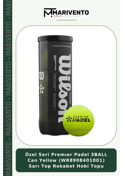 Özel Seri Premıer Padel 3ball Can Yellow Wr8908401001 Sarı Top Rekabet Hobi Topu