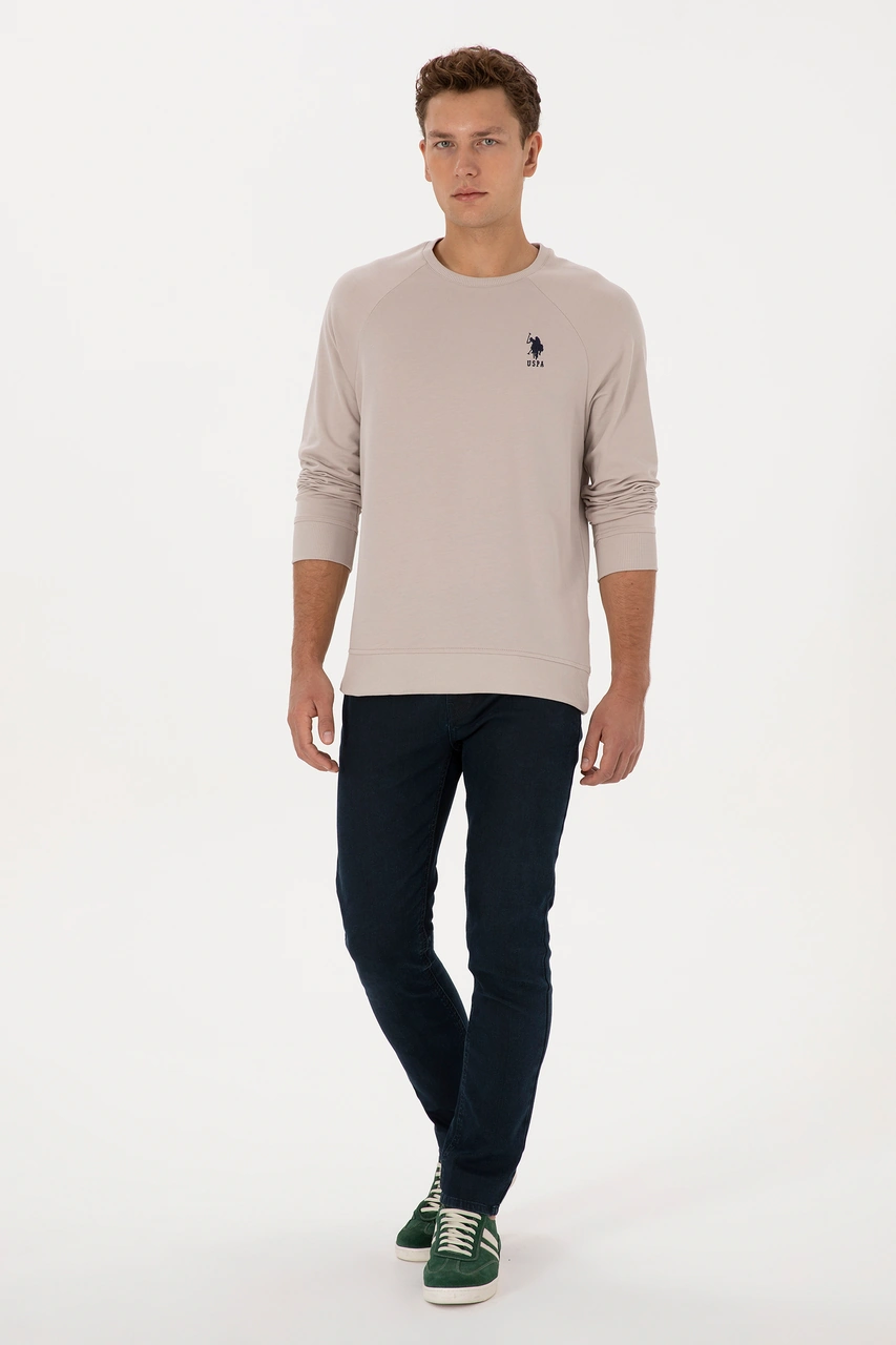 U.S. Polo Assn. Erkek Regular Fit Bisiklet Yaka Taş Basic Sweatshirt 50308103-VR049