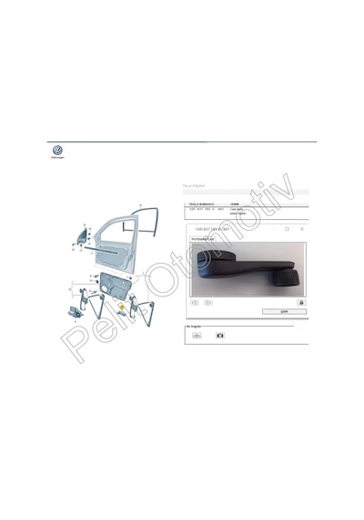 Volt LT 35 Manuel Cam Açma Kolu 1H0837581D 6Q0837581A1A