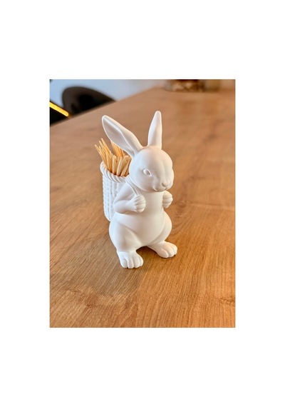 Dekoratif Tavşan Kürdanlık Tavşan Biblo Organizer 3d Baskı Ev Dekoru