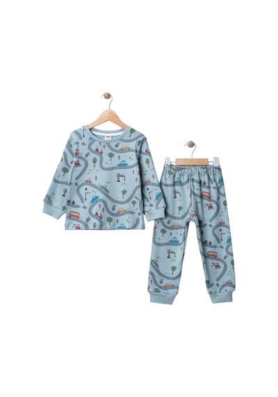 Mou&kou 1-4 Yaş Erkek Çocuk %100 Pamuk Penye Uzun Kollu Pijama Takımı Araba Desenli Yeşil Mou&kou 1-4 Yaş Erkek Çocuk %100 Pamuk Penye Uzun Kollu Pijama Takımı Araba Desenli Yeşil