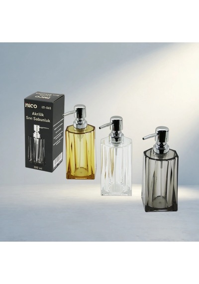 Şeffaf Renkli Akrilik Sabunluk 280ml Modern Tasarım İle Banyo Ve Mutfak İçin 000 Açık Krem