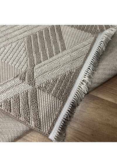 Hoom Rugs Vega S5505a Vizon Bej Hav Toz Vermez Hasır Dokuma Modern Makina Halısı Vizon Bej