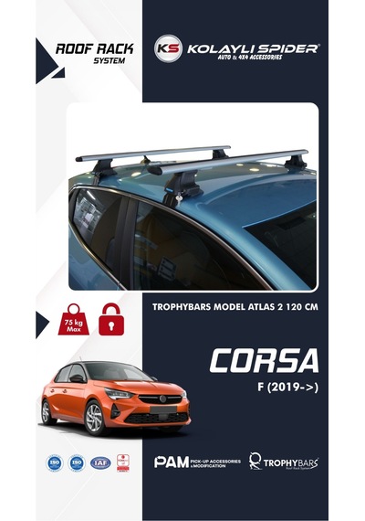 Opel Corsa F 2019+ Trophybars Ara Atkı/ Tavan Barı Gri