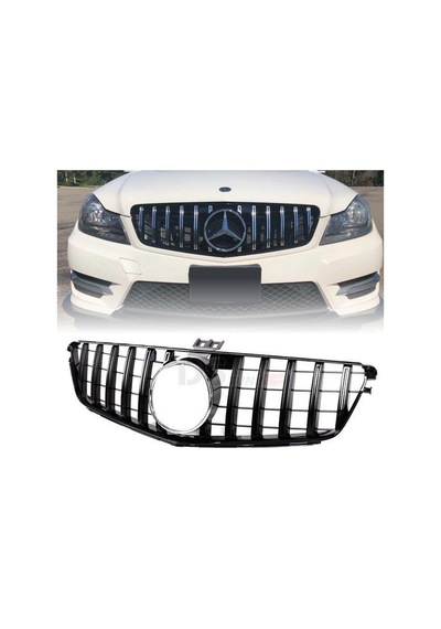 Mercedes W205 C63 Gt Amg Ön Panjur Izgara Seti Siyah Gri 2015 - 2020 Arası Uyumlu