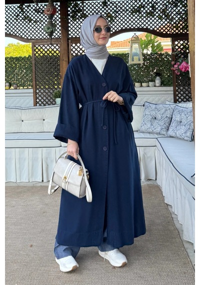Rabia Şamlı Nazenin Kot Tencel Kap Lacivert Normal