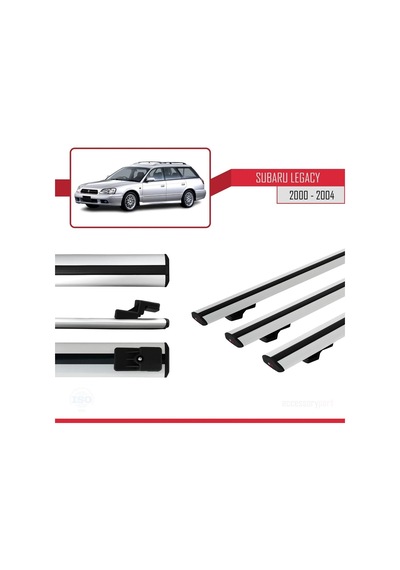 Subaru Legacy 2000-2004 Arası İle Uyumlu Basic Model Ara Atkı Tavan Barı Gri 3 Adet