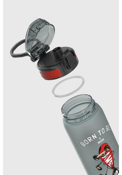Renga Rybo-x Soft Touch Desenli 630 Ml Tritan Çocuk Matara 912162 Siyah Siyah