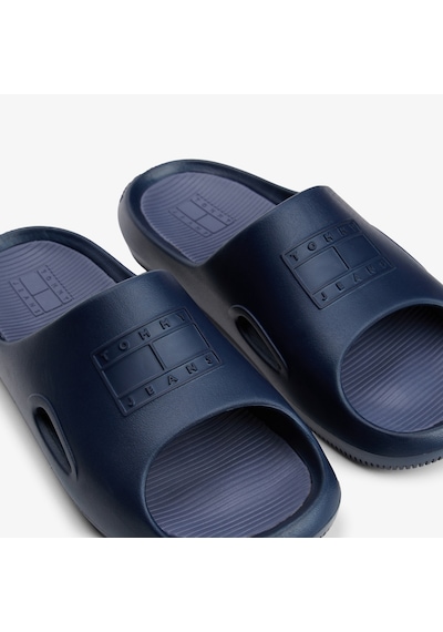 Tommy Hilfiger Logolu Erkek Lacivert Terlik Em0em01582 Lacivert