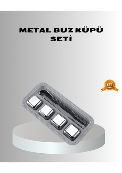 Paslanmaz Metal Buz Küpleri Seti Klipsli Sulandırmadan Soğutma Özellikli Çokrenkli