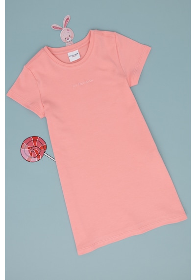 U.S. Polo Assn. Kız Çocuk Pembe Bisiklet Yaka Kısa Kol İnterlok Basic Örme Elbise 50306277-VR041 U.S. Polo Assn. Kız Çocuk Pembe Bisiklet Yaka Kısa Kol İnterlok Basic Örme Elbise 50306277-VR041