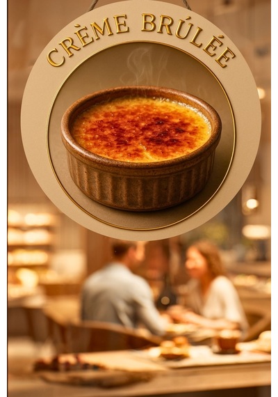Creme Brulee Temalı İpli Mdf Ahşap Kapı Duvar Süsü, Cafe, Mutfak Dekoratif Tablo