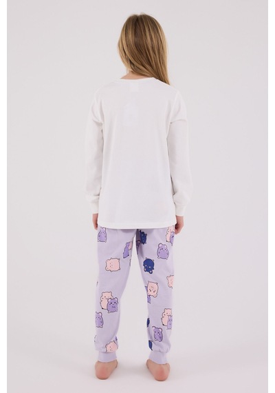 Rolypoly Kız Çocuk Beyaz Pijama Takımı Rp3704-c-v2 Beyaz