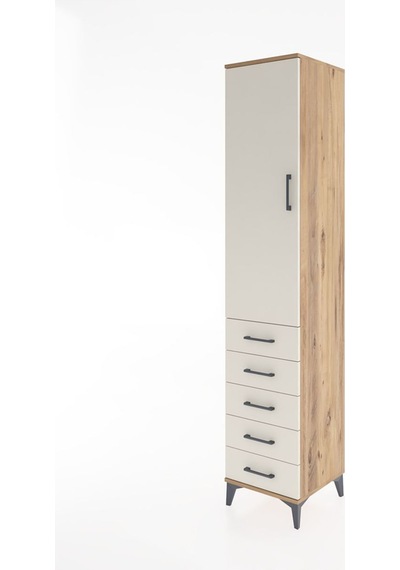 Hyperion Dolap 2 Raflı 5 Çekmeceli Tek Askılı 44x44x221 Çam-aytaşı Atlas Çam