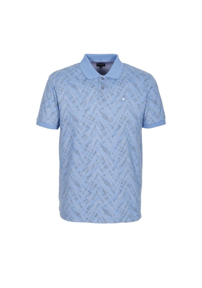 Erkek Polo Yaka Tişört Mavi Slim Fit Ribanalı Kol Pamuklu Baskılı T-shirt Ncs Jeans 1254-mavi Mavi