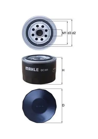 Renault Toros Yag Filtresi 1.4 1989-2001 Mahle Oc384