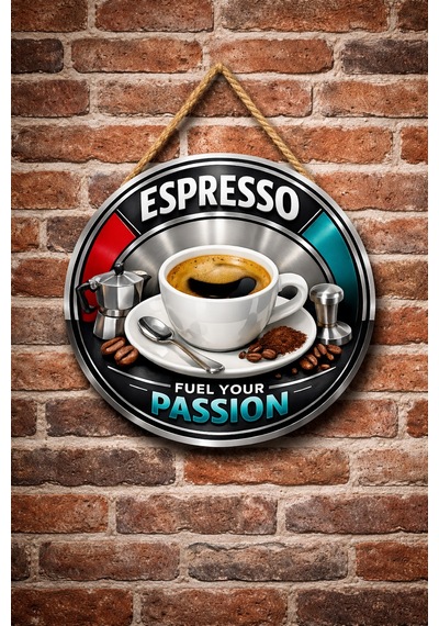 Mayeka Espresso Temalı Cafeler Kahveciler Baristalar İçin Ahşap Duvar Kapı Dekoratif Süs Tablo 3