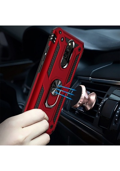 Xiaomi Redmi 8 Kılıf Sert Silikon Yüzüklü Stand Özellikli Kapak