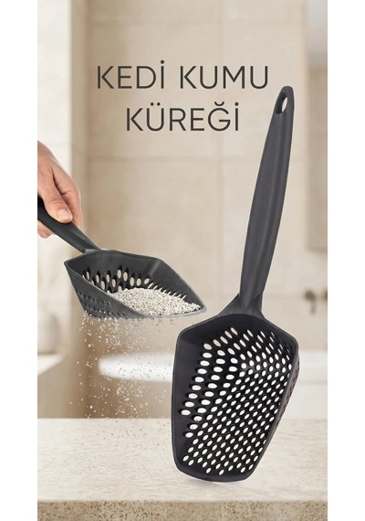 Kedi Kumu Eleme Küreği Geniş Dişli Yapısıyla Tüy Ve Kum Ayırımı Sağlar Evcil Hayvanlar İçin Kullanışlı Çok Renkli