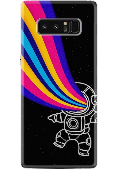 Samsung Uyumlu Galaxy Note 8 Kılıf Silikon Colorful Astronot 1727