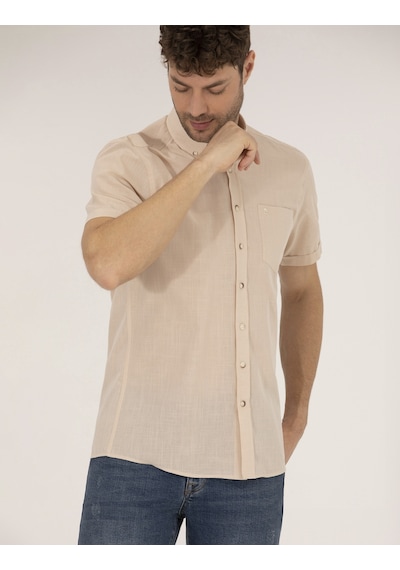 Pierre Cardin Erkek Bej Kısa Kollu Gömlek 50268184-vr011 Bej