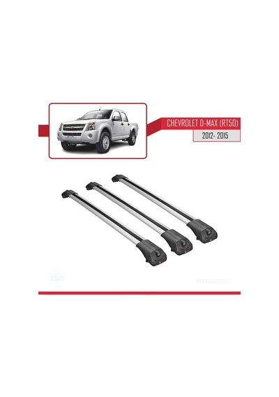 Chevrolet D-max Rt50 2012-2015 Arası İle Uyumlu Ace-1 Ara Atkı Tavan Barı Gri 3 Adet Bar
