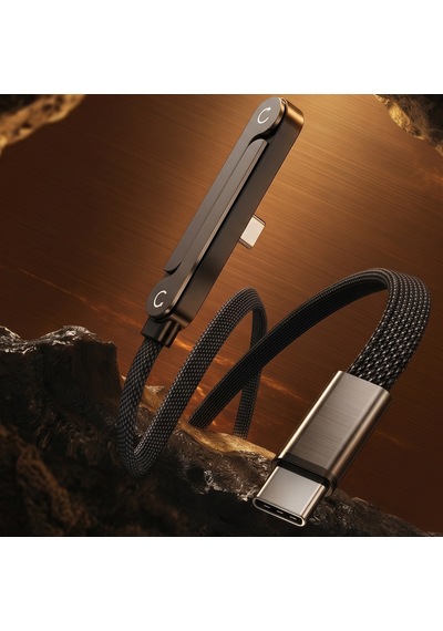 240w Hızlı Şarj Kablo Ve Katlanabilir Telefon Standı Usb-c Uyumlu Örgülü Veri Aktarım Kablosu 1
