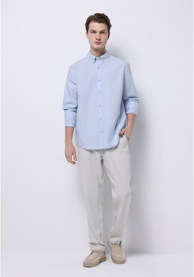 Colin's Colins Regular Fit Shirt Neck Düz Erkek Mavi Uzun Kol Gömlek Cl1074489 Q1.v1 Lbl Açık Mavi
