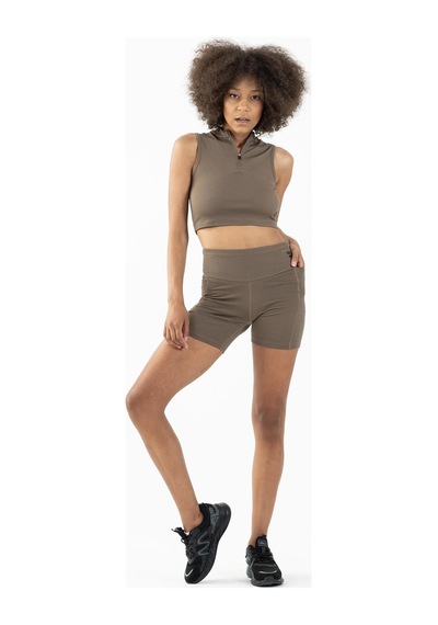 Maraton Active Slimfit Kadın Şort Koşu Kakao Şort 22281-kakao