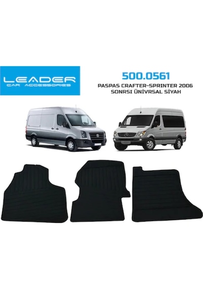 Volkswagen Crafter Minibüs Ve Panelvan Kauçuk Rulo Paspas Ön
