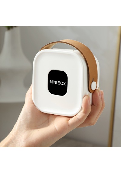 Premium Mini Takı Kutusu Aynalı Seyahat Boy Bölmeli Mücevher Organizer - Beyaz 1 Sıra Beyaz