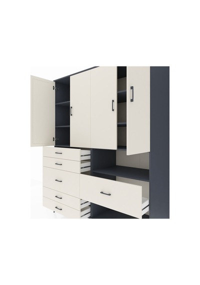 Kronos Gardrop 7 Raflı 6 Çekmeceli 4 Kapaklı 176x59x221 Antrasit-aytaşı Aytaşı Kronos Gardrop 7 Raflı 6 Çekmeceli 4 Kapaklı 176x59x221 Antrasit-aytaşı Aytaşı