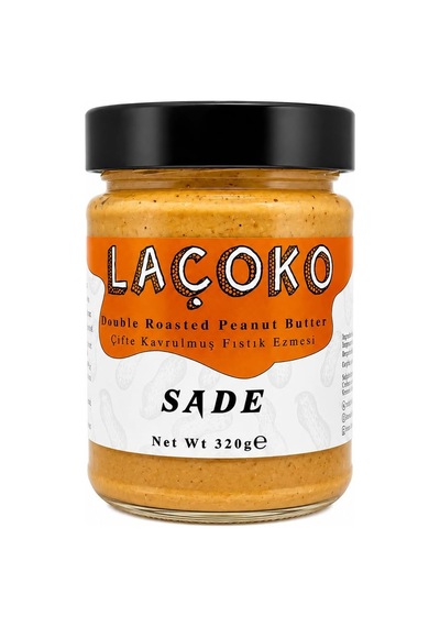 Laçoko 320 Gram Şekersiz, Katkısız, Glutensiz, Vegan, Doğal Çifte Kavrulmuş Yer Fıstığı Ezmesi 320 Gram Diğer