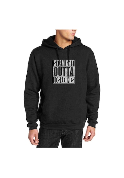 Pubg Straıght Outta Los Leones Baskılı Siyah Erkek Kapşonlu Sweat