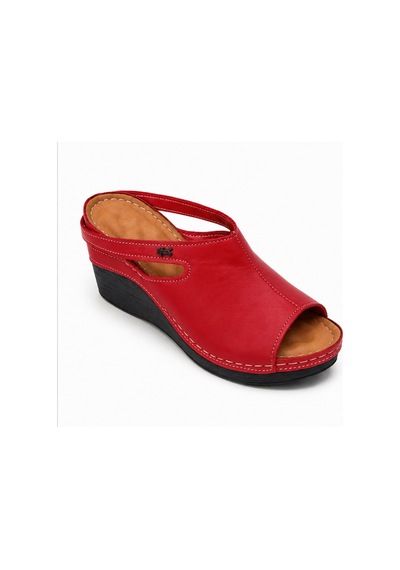 N Napa Shoe Np.1001.kırmızı.deri Terlik